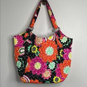 Vera Bradley Ziggy Zinnia Patterned Women's Double Strap Shoulder Bag